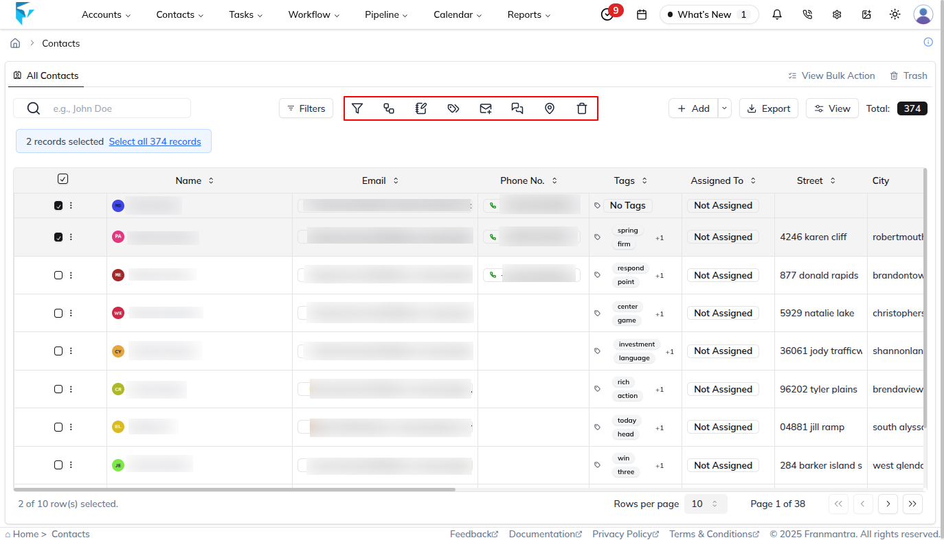 Locate the contact in the All Contacts list