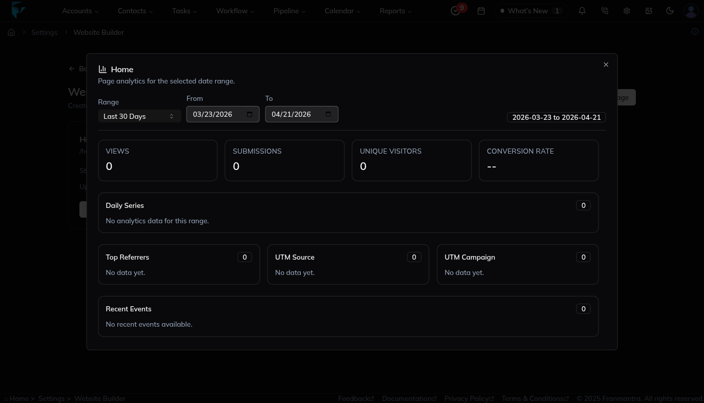 Landing Page Analytics