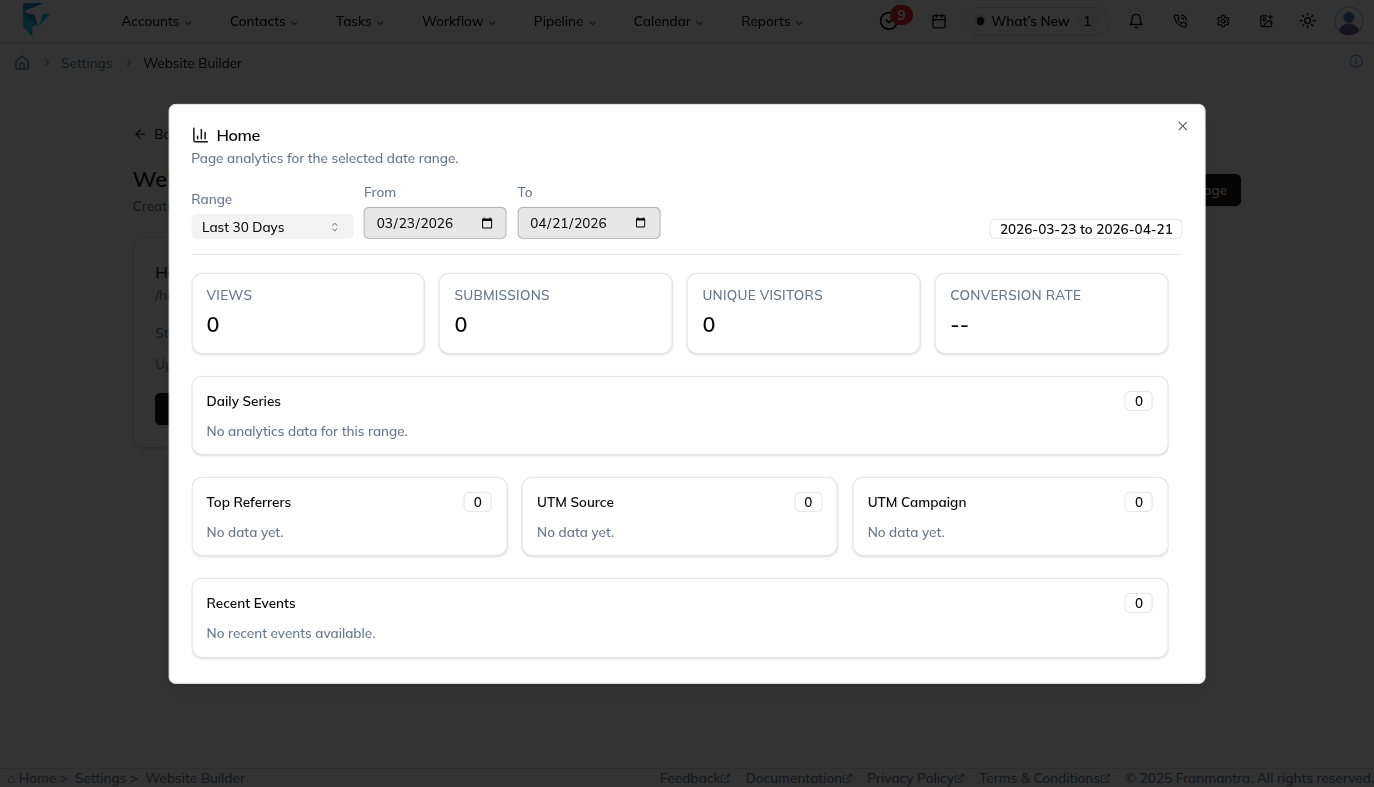 Landing Page Analytics
