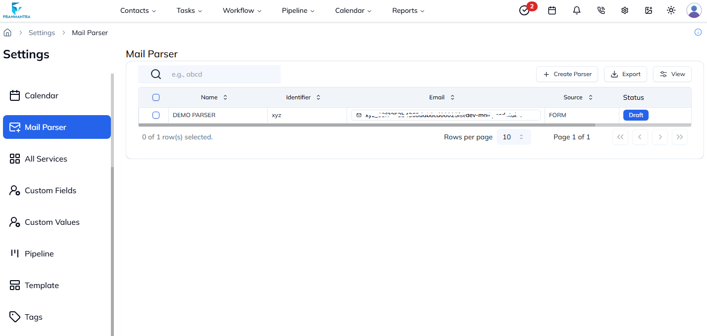 Mail Parser Overview