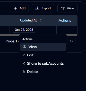 Create Template Modal