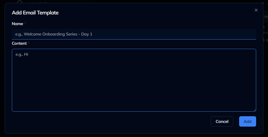 Create Template Modal