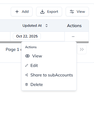 Create Template Modal